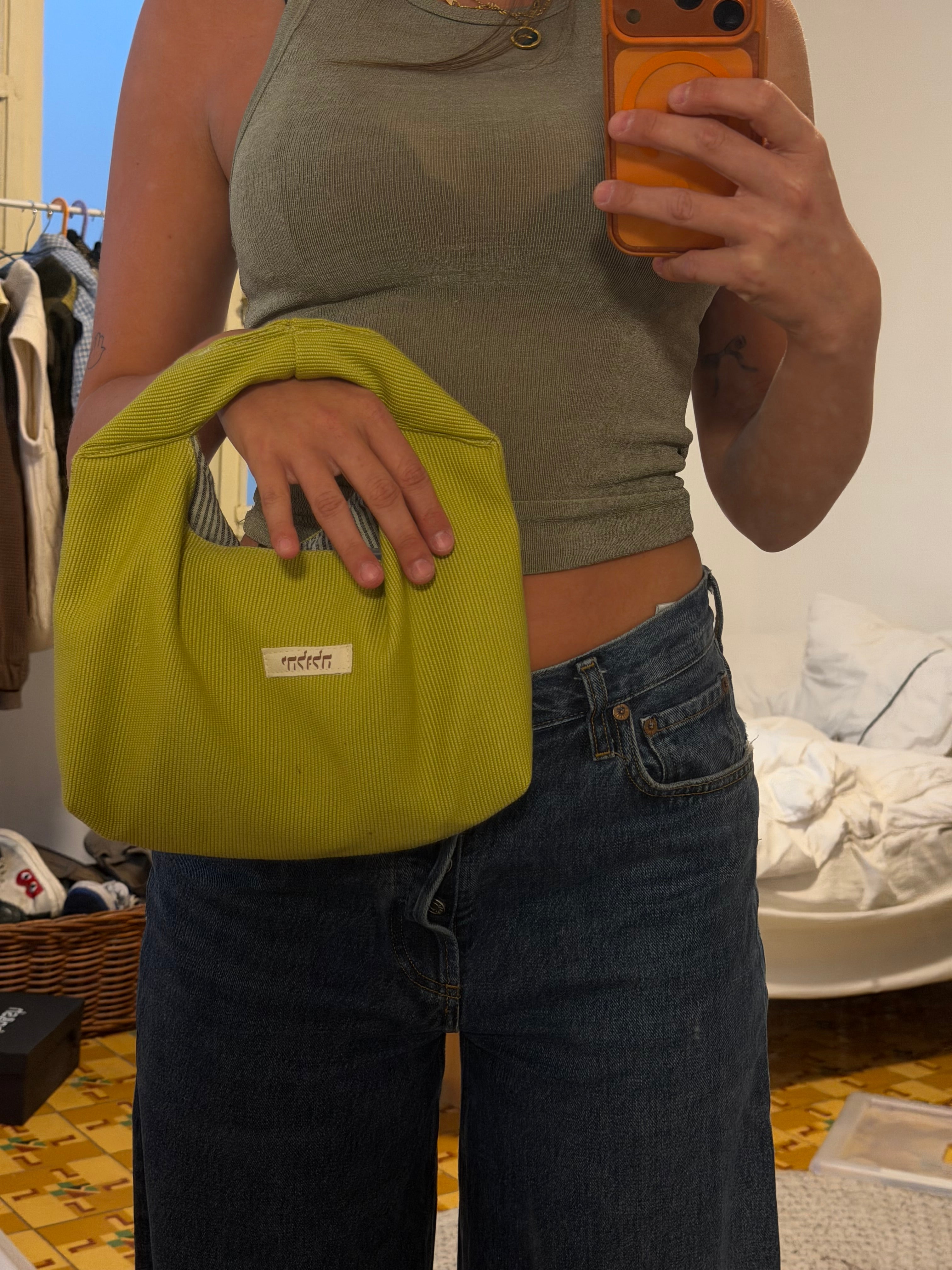 the green boho handbag