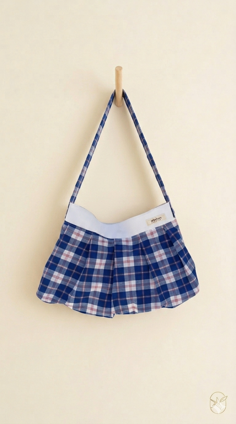 The blue checkered bag