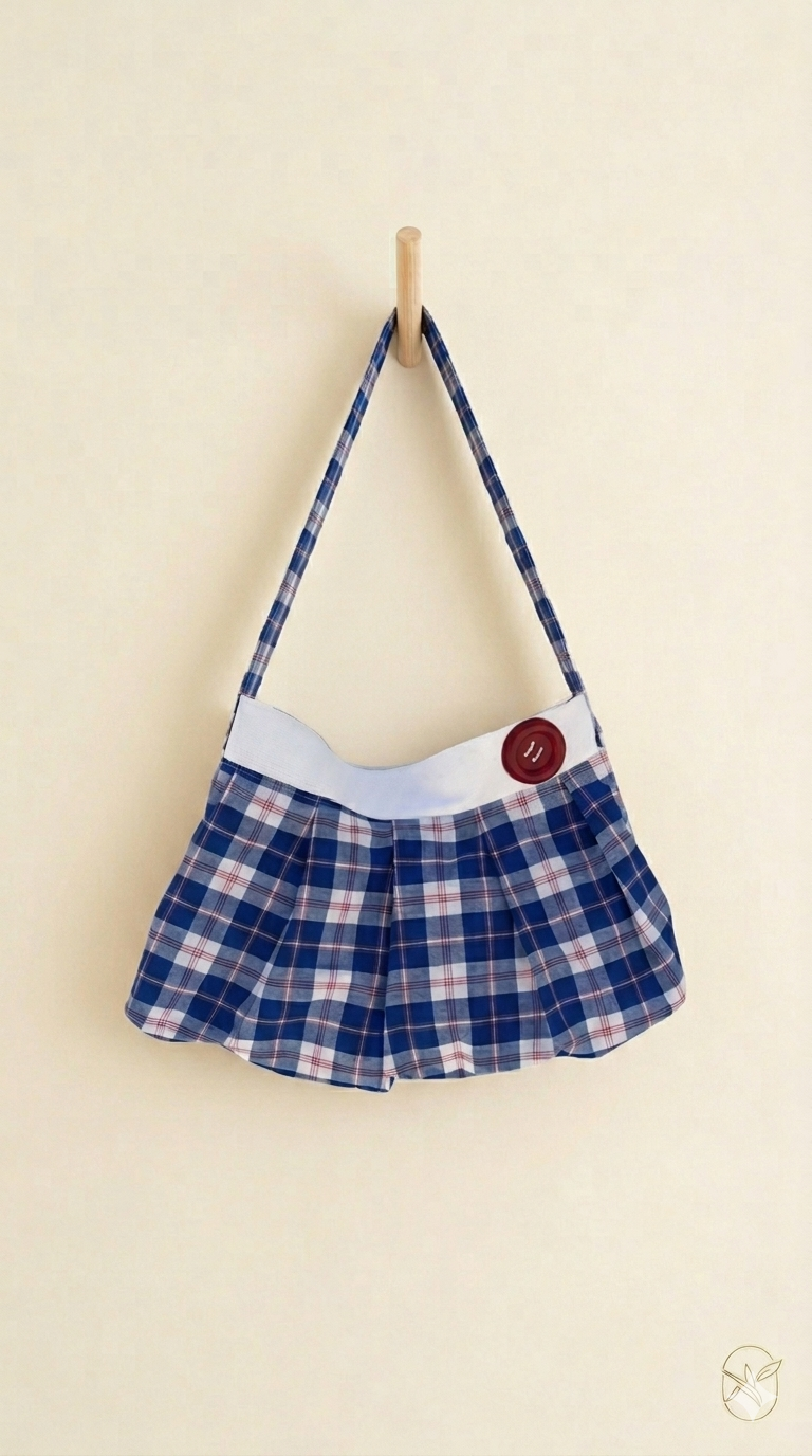 The blue checkered bag